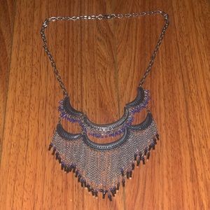Free People silver and blue necklace